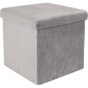 Coffre-pouf pliable ? revetement velours - Blancheporte Gris Unite