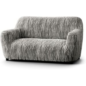 Housse bi-extensible microfibre imprime vagues pour fauteuil et canape - Blancheporte Gris Housse fauteuil 1 place