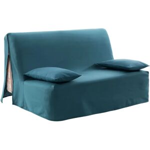 Blancheporte Housse canapé BZ bachette coton uni - Colombine Bleu Housse BZ non matelassée : 190x140cm