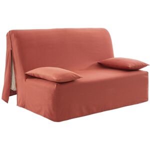 Blancheporte Housse canapé BZ bachette coton uni - Colombine Orange Housse BZ non matelassée : 190x140cm