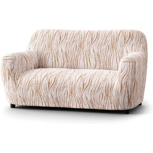 Blancheporte Housse bi-extensible microfibre imprimé vagues pour fauteuil et canapé - Blancheporte Beige Housse canapé 3 places