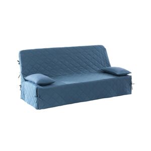 Blancheporte Housse clic-clac standard matelassée coton bachette uni - Colombine Bleu Housse matelassée clic clac : 140x190cm