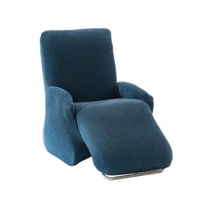 Blancheporte Housse texturée bi-extensible spéciale fauteuil relax - Blancheporte Bleu Housse fauteuil relax