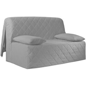 Blancheporte Housse canapé BZ coton bachette uni matelassé - Blancheporte Gris Housse BZ matelassée : 190x140cm