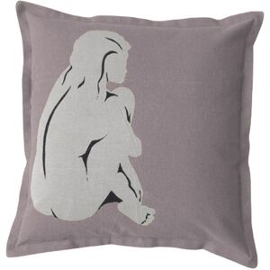 Coussin imprime femme assise de dos - Blancheporte Bleu Coussin : 40x40 cm