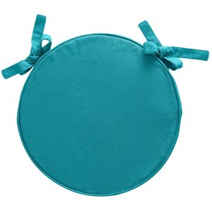 Blancheporte Coussin d'assise uni rond bachette - Blancheporte Bleu Galette de chaise : diam 40 cm