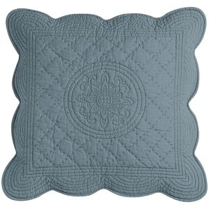 Blancheporte Housse coussin unie style boutis Cassandre - Blancheporte Bleu Housse de coussin : 40x40cm