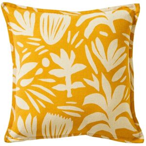 Blancheporte Coussin imprimé végétal - Blancheporte Jaune Coussin : 40x40 cm