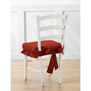 Blancheporte Housse chaise unie volantée coton bachette - Blancheporte Orange Housse de chaise : 40x40cm