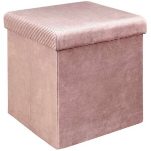 Coffre-pouf pliable - revetement velours côtele - Blancheporte Rose Unite