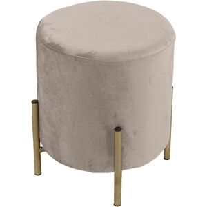 Pouf cylindrique, revetement velours - Blancheporte Beige Unite