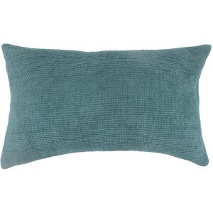 Blancheporte Coussin rectangulaire uni, velours chenille - Blancheporte Bleu Coussin : 30x50 cm