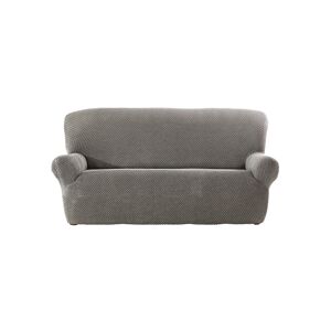 Blancheporte Housse texturée bi-extensible spéciale canapé fauteuil à accoudoirs - Blancheporte Gris Housse canapé 3 places