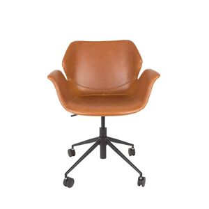 Zuiver Fauteuil simili cuir de bureau a roulette Nikki