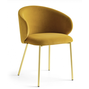 FAUTEUIL CONTEMPORAIN ROND EN VELOURS ET TISSU TUKA