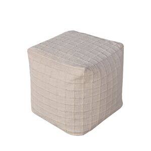 House Nordic Guna - Pouf carré avec motifs carrés en surpiqûre 40x40cm - Couleur - Beige