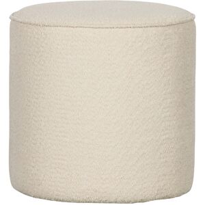 Woood Sara - Pouf rond en tissu bouclette ø46cm - Couleur - Ecru