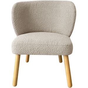 Drawer Raph - Fauteuil en tissu bouclette et bois - Couleur - Taupe