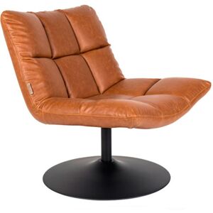 Dutchbone Bar - Fauteuil façon cuir pivotant lounge - Couleur - Cognac