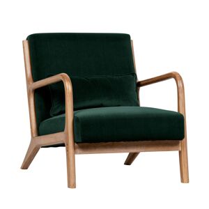 Woood Mark - Fauteuil en bois et velours - Couleur - Vert forêt