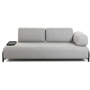 Kave Home Compo - Canapé 3 places en tissu avec plateau - Couleur - Gris clair