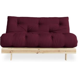 Karup Design Roots - Canapé convertible 140x200cm en bois naturel et tissu - Couleur - Bordeaux