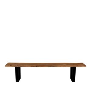 Dutchbone Aka - Banc en bois et métal 180cm - Couleur - Bois foncé / noir