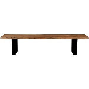 Dutchbone Aka - Banc en bois et métal 220cm - Couleur - Bois foncé / noir