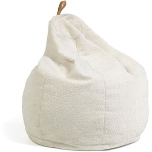 Kave Home Vicka - Pouf poire en tissu - Couleur - Blanc