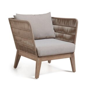 Kave Home Belleny - 2 fauteuils de jardin vintage bois et corde - Couleur - Naturel