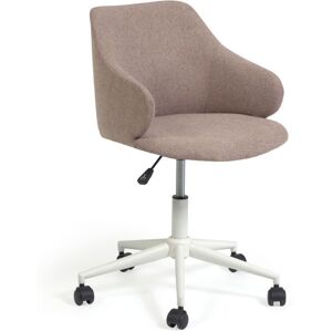 Kave Home Einara - Chaise de bureau pivotante à roulettes - Couleur - Rose