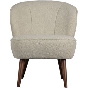 Woood Sara - Fauteuil en tissu bouclette - Couleur - Ecru