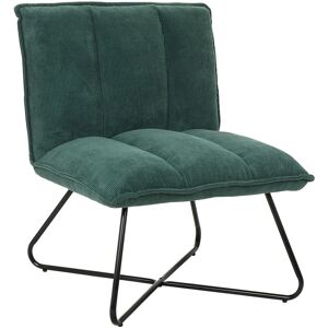 Pomax Forrest - Fauteuil en velours côtelé pieds métal - Couleur - Vert