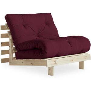 Karup Design Roots - Fauteuil convertible 90x200cm en bois naturel et tissu - Couleur - Bordeaux