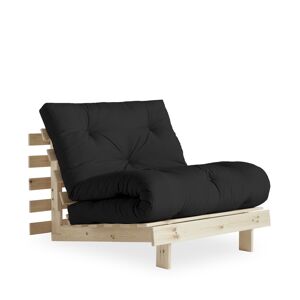 Karup Design Roots - Fauteuil convertible 90x200cm en bois naturel et tissu - Couleur - Gris foncé