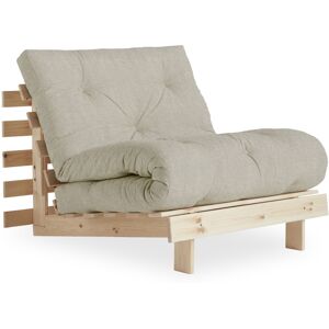 Karup Design Roots - Fauteuil convertible 90x200cm en bois naturel et tissu - Couleur - Lin