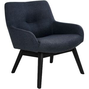 House Nordic London - Fauteuil en tissu et pieds en bois noir - Couleur - Gris foncé