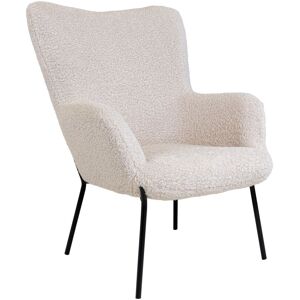 House Nordic Glasgow - Fauteuil en tissu bouclette et métal - Couleur - Blanc