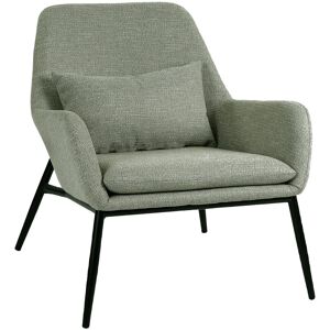 Pomax Hailey - Fauteuil en tissu pieds métal - Couleur - Vert