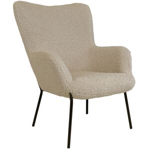 House Nordic Glasgow - Fauteuil en tissu bouclette et métal - Couleur - Sable