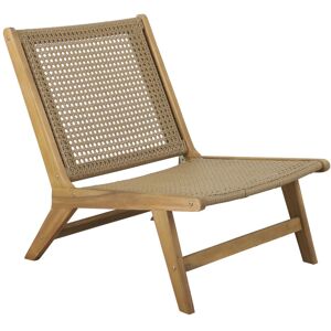 No name Amar - Fauteuil de jardin en bois d'acacia et cannage - Couleur - Bois clair