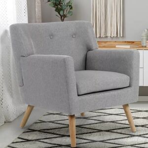 IDMarket Fauteuil scandinave gris chiné