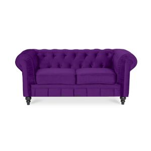 Canapé Chesterfield Velours 2 Places Altesse Violet