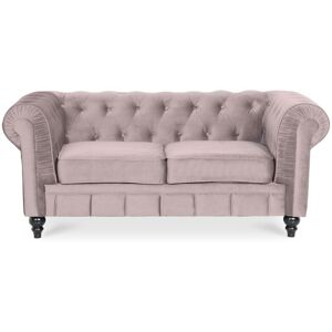 Canape Chesterfield Velours 2 Places Altesse Taupe