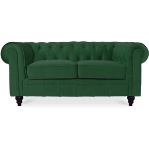 Canape Chesterfield Velours 2 Places Altesse Vert