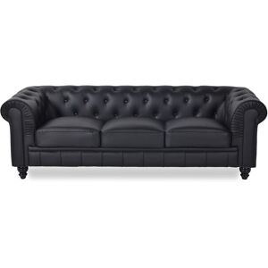 Canape Chesterfield 3 Places Regency Noir