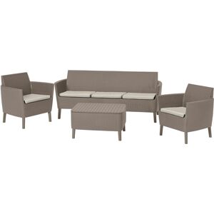 KETER SALEMO Ensemble de salon, canape trois places, cappuccino/beige 17205990