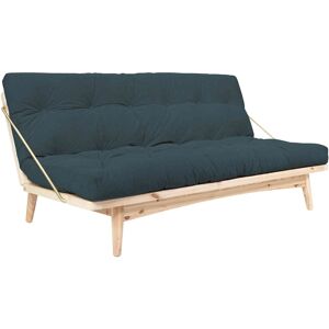 Karup Design Banquette ajustable FOLK en pin massif naturel avec matelas futon bleu marine 130x190