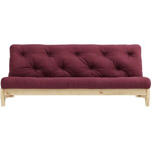 Karup Design Banquette ajustable FRESH en pin massif naturel avec matelas futon bordeaux 140x200