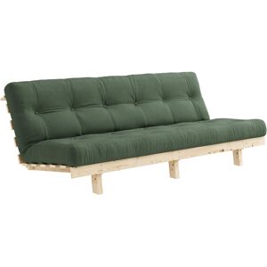 Karup Design Banquette ajustable LEAN en pin massif naturel avec matelas futon kaki 130x190